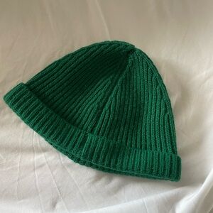 The Row Fisherman Beanie in Green 100% Cashmere